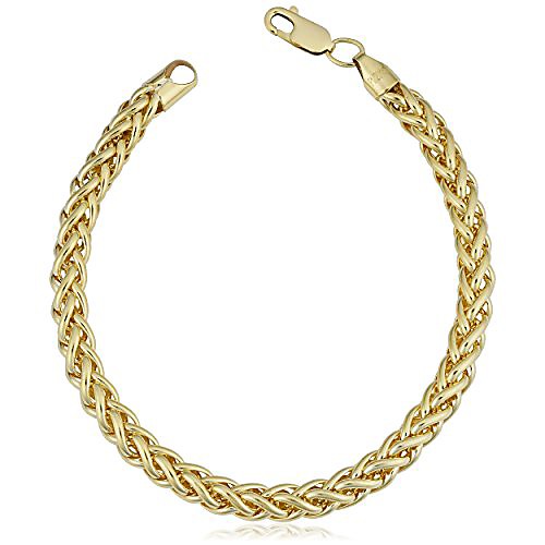 

kooljewelry 14k yellow gold filled heavyweight unisex 6 mm franco link chain bracelet (8.5 inch)