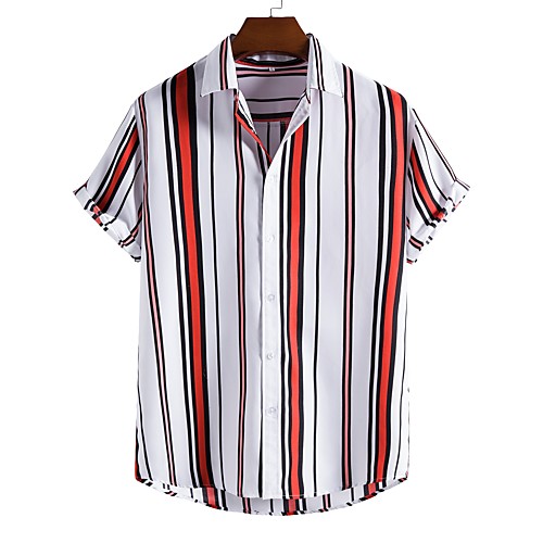 

Men's Shirt Other Prints Letter Animal Print Short Sleeve Daily Tops Beach Boho Red