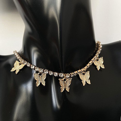 

butterfly pendant necklace female rhinestone shiny crystal pendant clavicle necklace gift fashion women's jewelry