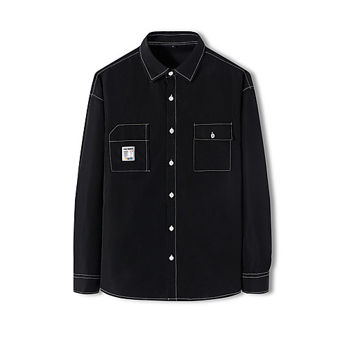 

Men's Shirt Solid Colored Button-Down Long Sleeve Casual Tops 100% Cotton Basic Casual Comfortable Black Army Green Khaki