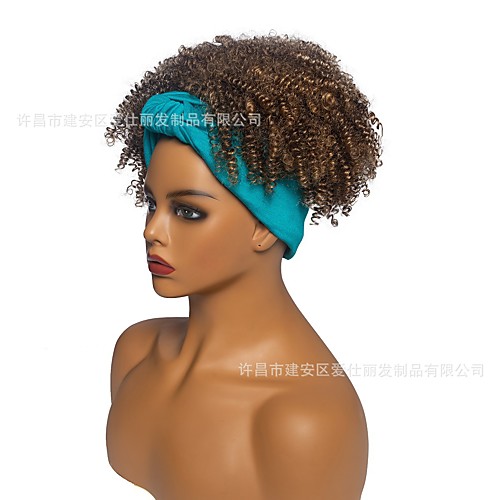 

foreign trade cross-border hot sale cross-border african ladies small roll turban wig one generation with cloth wigs wigs
