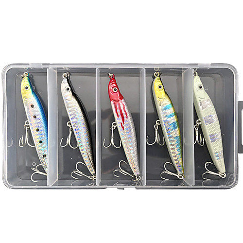 

5 pcs Lure kit Fishing Lures Pencil lifelike 3D Eyes Sinking Bass Trout Pike Sea Fishing Lure Fishing Freshwater and Saltwater