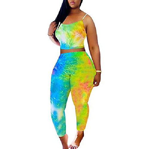 

echoine women 2 piece outfit - bodycon clubwear crop top long pants set jumpsuits jogging biker sportswear