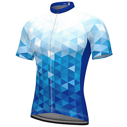 

21Grams Men's Short Sleeve Cycling Jersey Spandex Blue Bike Top Mountain Bike MTB Road Bike Cycling Breathable Quick Dry Sports Clothing Apparel / Athleisure