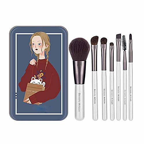 

makeup brushes, makeup brush sets, portable iron box packaging, animal hair brush heads, beginners and professional makeup tools (color : purple)