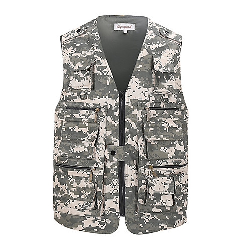 

Men's Hunting Gilet Outdoor Breathable Wearable Comfortable Multi-Pockets Spring Summer Camo Cotton Polyester Grey