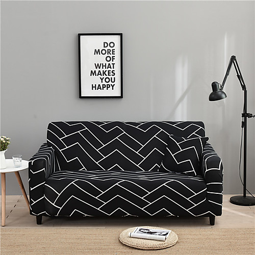 

Sofa Cover Stretch Slipcovers Contracted Print Dustproof Super Soft Fabric Couch Cover Fit for 1to 4 Cushion Couch and L Shape Sofa (You will Get 1 Throw Pillow Case as free Gift)