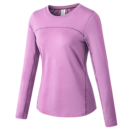 

Women's Running Shirt Yoga Top Winter Seamless Solid Color Violet Black Blue Grey Dark Gray Spandex Yoga Fitness Gym Workout Top Long Sleeve Sport Activewear Breathable Comfortable Freedom Stretchy