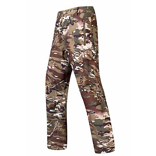 

Men's Softshell Pants Tactical Pants Thermal Warm Waterproof Windproof Multi-Pockets Autumn / Fall Winter Spring Camo / Camouflage Fleece Softshell Bottoms for Skiing Camping / Hiking Hunting Jungle