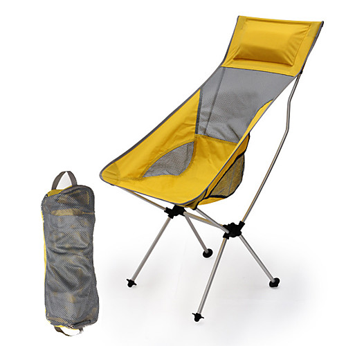 

Camping Chair High Back with Headrest Portable Ultra Light (UL) Foldable Comfortable Aluminum Alloy Mesh Oxford for 1 person Camping / Hiking Fishing Beach Traveling Autumn / Fall Summer Yellow Red