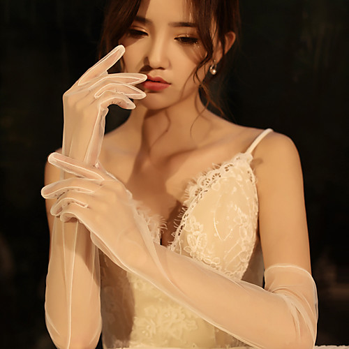 

Lace Elbow Length Glove Cute With Trim