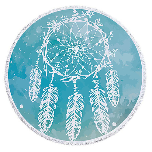 

factory direct sale microfiber dream catcher round beach towel printing 150cm diameter yoga mat with tassels