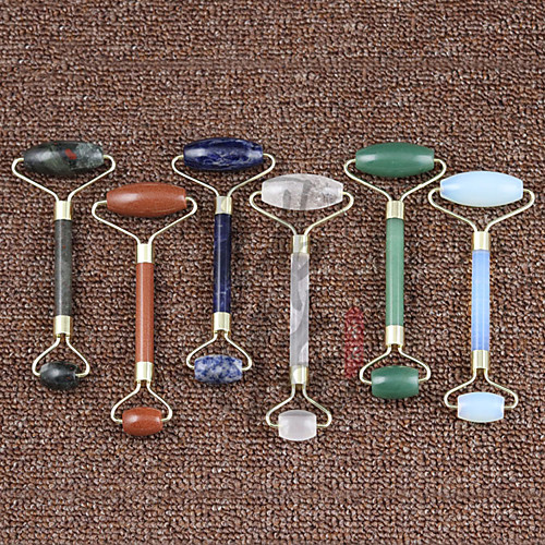 

Pink Crystal Roller Crystal Jade Face Facial Massager Aventurine Amethyst Massage Stick Meridian Massager