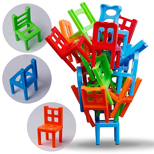 

Mini Chair Balance Blocks Toy Plastic Assembly Blocks Stacking Chairs Kids Educational Family Game Balancing Training Toy