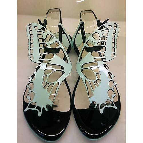 

Women's Sandals Flat Heel Round Toe PU Synthetics Light Green