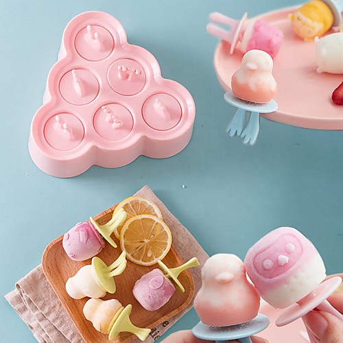 

Silicone Popsicle Ice Cream Bar Mold with Lid Cakesicle Stick Cartoon Animal Ice Mold for Kids DIY at Home