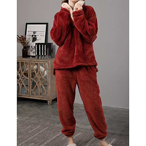 

Women's Shirt Collar Suits Pajamas Solid Colored