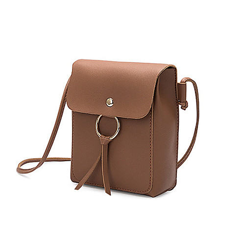 

Women's Bags PU Leather Crossbody Bag Plain Classic Fashion Shopping Daily 2021 MessengerBag Black Red Blushing Pink Brown