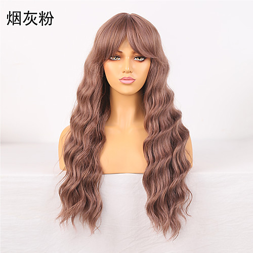 

Cosplay Costume Wig Synthetic Wig Wavy Loose Curl Middle Part Wig 24 inch Pink / Grey Synthetic Hair Women's Odor Free Fashionable Design Soft Gray