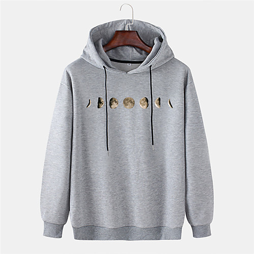 

Men's Pullover Hoodie Sweatshirt Graphic Prints Moon 3D Sports & Outdoor Daily Sports Hot Stamping Basic Casual Hoodies Sweatshirts White Black Yellow