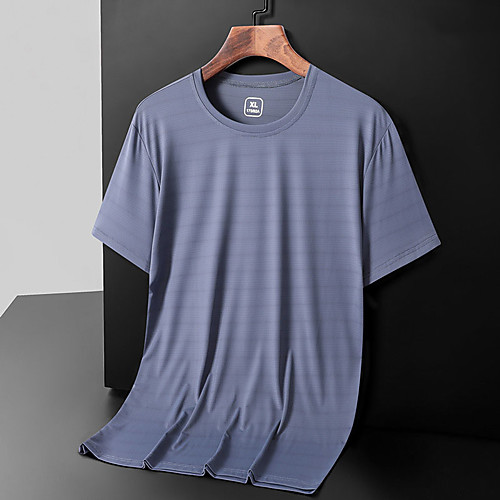 

Men's Hiking Tee shirt Short Sleeve Crew Neck Tee Tshirt Outdoor Ultra Light (UL) Quick Dry Breathable Comfortable Summer Nylon Solid Color White Black Blue Fishing Beach Camping / Hiking / Caving