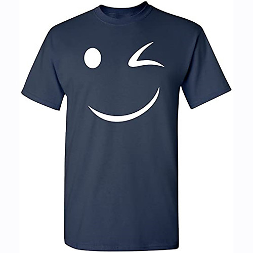 

Men's Unisex Tee T shirt Hot Stamping Graphic Prints Smiley Face Plus Size Print Short Sleeve Casual Tops 100% Cotton Basic Designer Big and Tall Black Blue Red