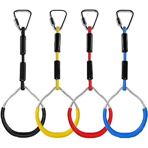 

4 Pack Colorful Backyard Outdoor Gymnastic Ring/Ninja Ring/Monkey Ring/Obstacle Ring/Swing Bar Rings