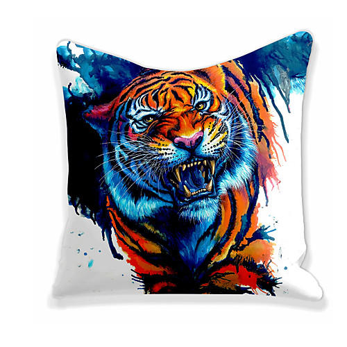 

Cushion Cover 1PC Linen Soft Decorative Square Throw Pillow Cover Cushion Case Pillowcase for Sofa Bedroom 45 x 45 cm (18 x 18 Inch) Tiger Superior Quality Machine Washable