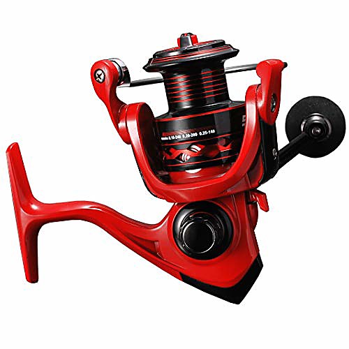 

ultralight spinning reel size 500 suitable for ice fishing reel ultra smooth (red, 500)