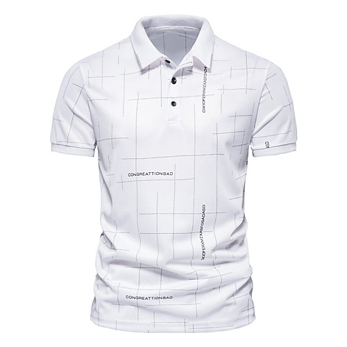 

Men's Golf Shirt Graphic Short Sleeve Casual Tops Simple White Black