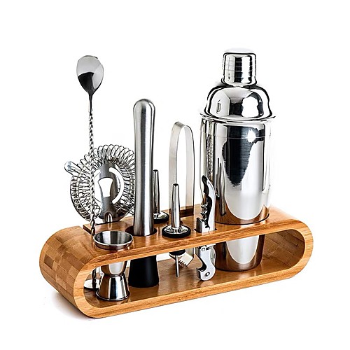 

Insulated Cocktail Shaker Mixer Bartender Kit 10pcs Cocktail Shaker Mixer Stainless Steel 550ml Bar Tool Set with Stylish Bamboo Stand Perfect Home Bartending Kit and Martini Cocktail Shaker Set