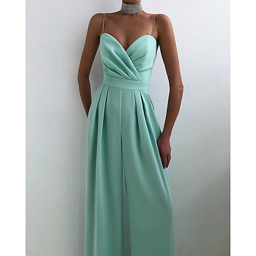 

Women's Elegant & Luxurious Elegant Off Shoulder Black Yellow Peach Jumpsuit Solid Colored