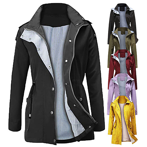 

Women's Hoodie Jacket Waterproof Hiking Jacket Rain Jacket Winter Outdoor Windproof Warm Breathable Lightweight Windbreaker Outerwear Raincoat Top Full Zip Camping Hiking Hunting Fishing claret Yellow