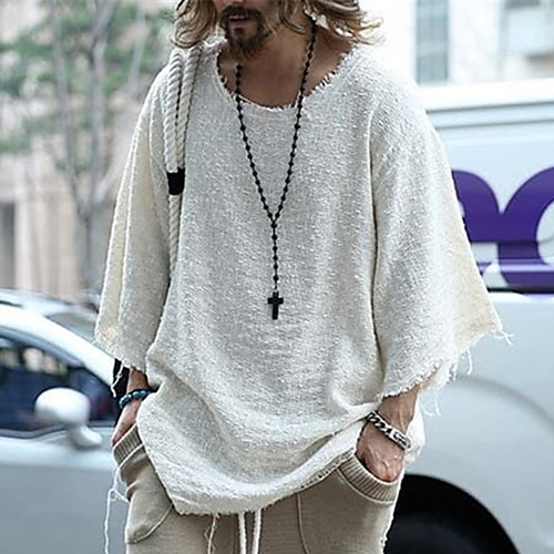 

Men's T shirt Shirt Solid Colored Collar Round Neck Casual Daily Long Sleeve Tops Casual Fashion Breathable Comfortable Black Pink Khaki