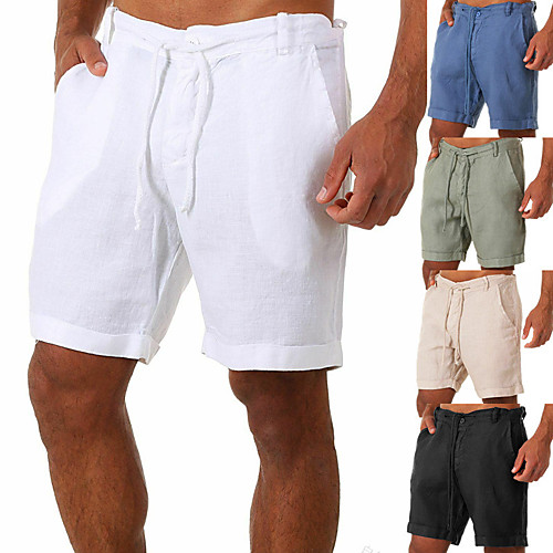 

Men's Sporty Casual / Sporty Streetwear Quick Dry Breathable Soft Daily Sports Chinos Shorts Bermuda shorts Pants Solid Color Short Drawstring Elastic Waist Blue Wine Grey khaki Green / Summer