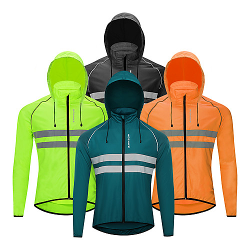 

WOSAWE Women's Men's Cycling Jersey Cycling Jacket Winter Bike Jacket Tracksuit Windbreaker Windproof Quick Dry Breathable Sports Stripes Solid Color Navy / Black / Orange Mountain Bike MTB Clothing