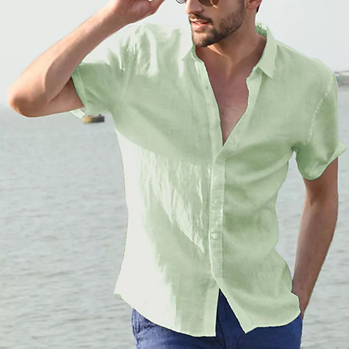 

fashion men's summer casual dress shirt mens short sleeve shirts tops blouse tee