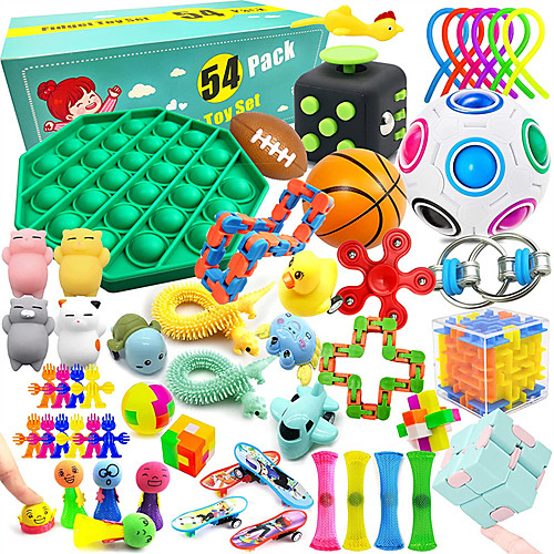 

Sensory Fidget Toys Set, 54 Pcs, Relieves Stress and Anxiety Fidget Toy, Special Needs Stress Reliever Toys for Kids Adults, Sensory Therapy Toys for ADHD Autism Stress Anxiety