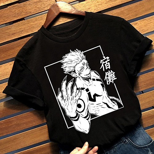 

Inspired by Jujutsu Kaisen Cosplay Anime Cartoon Polyester / Cotton Blend Print Harajuku Graphic Kawaii T-shirt For Women's / Men's