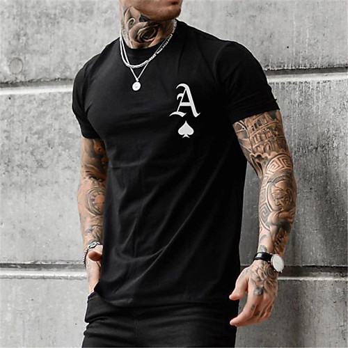 

Men's Unisex Tee T shirt Shirt Hot Stamping Graphic Prints Letter Plus Size Round Neck Zero two Casual Daily Print Short Sleeve Tops Cotton Basic Designer Big and Tall Black / Summer