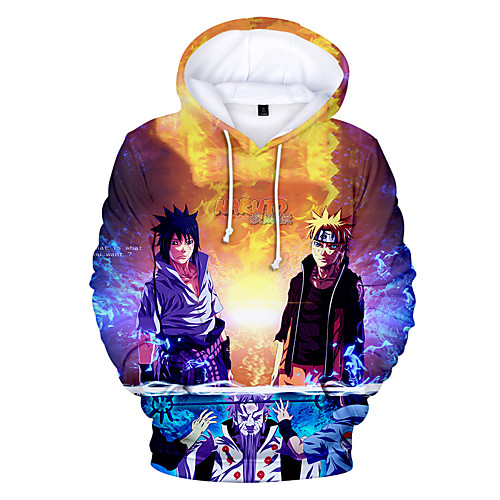 

Inspired by Naruto Uchiha Sasuke Anime Cartoon Polyester / Cotton Blend Print Harajuku Graphic Kawaii Hoodie For Men's / Women's