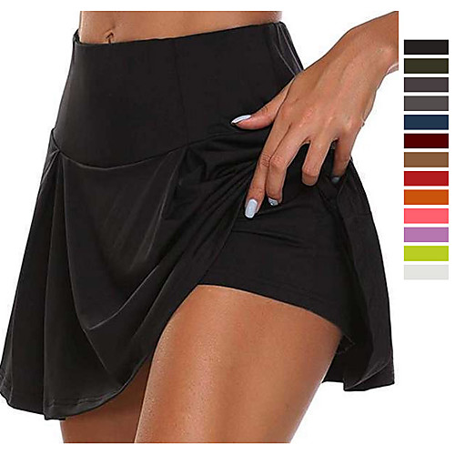

Women's Athletic Skort Running Skirt Athletic Bottoms 2 in 1 Liner 13 Colors Fitness Gym Workout Running Training Exercise Breathable Quick Dry Soft Plus Size Sport Solid Colored Neon Green White