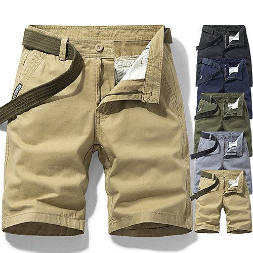 

Men's Hiking Shorts Hiking Cargo Shorts Solid Color Summer Outdoor 10 Ripstop Quick Dry Multi Pockets Breathable Cotton Knee Length Shorts Army Green Blue Grey Khaki Black Hunting Fishing Climbing