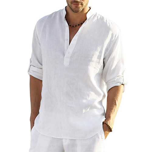 

Men's 100% Cotton Non-Printing Shirt Long Sleeve Tops Business Elegant Daily