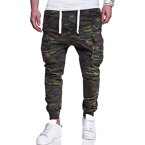 

Men's Cargo Daily Pants Tactical Cargo Pants Camouflage Full Length Black Army Green / Drawstring