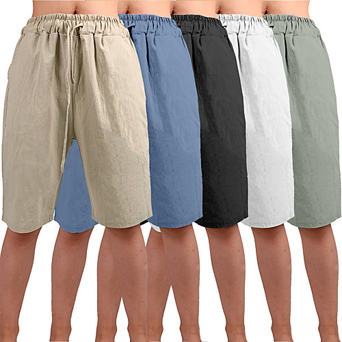 

Men's Yoga Shorts Shorts Drawstring Bottoms Bermuda Shorts Moisture Wicking Quick Dry Breathable Solid Color White Black Blue Casual Yoga Fitness Gym Workout Summer Sports Activewear