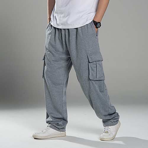 

Men's Athletic Sweatpants Tactical Cargo Trousers Pocket Multiple Pockets Full Length Plus Size Pants Casual Micro-elastic Plain Outdoor Sports Mid Waist Loose Army Green Royal Blue Light gray S M L