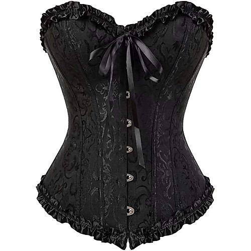 

Corset Women's Plus Size Bustiers Corsets Corsets Sexy Lady Sweetheart Overbust Corset Tummy Control Push Up Jacquard Jacquard Abstract Flower Hook & Eye Lace Up Nylon Polyester / Cotton Christmas