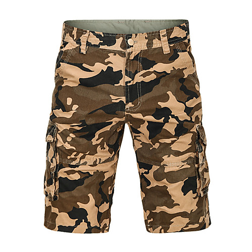 

Men's Basic Daily Shorts Tactical Cargo Pants Camouflage Knee Length Army Green Khaki