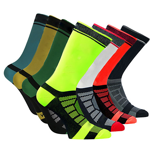 

Athletic Sports Socks Cycling Socks Compression Compression Socks Windproof Breathable Quick Dry Green / Yellow Black / Yellow White Nylon Winter Road Bike Fitness Mountain Bike MTB Stretchy